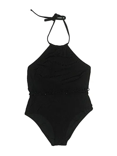 Pre-owned Solid & Striped One Piece Swimsuit In Black