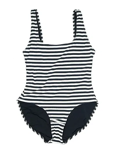 Pre-owned Solid & Striped One Piece Swimsuit In Black