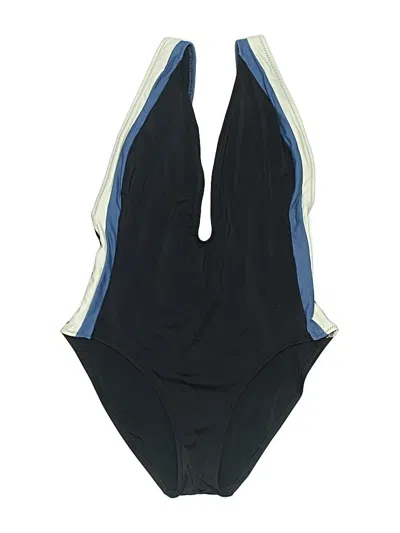 Pre-owned Solid & Striped One Piece Swimsuit In Blue