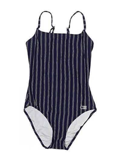 Pre-owned Solid & Striped One Piece Swimsuit In Blue