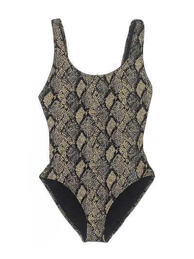 Pre-owned Solid & Striped One Piece Swimsuit In Gold