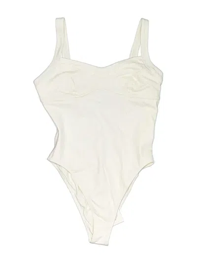 Pre-owned Solid & Striped One Piece Swimsuit In Ivory