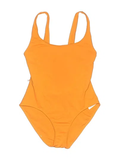 Pre-owned Solid & Striped One Piece Swimsuit In Orange