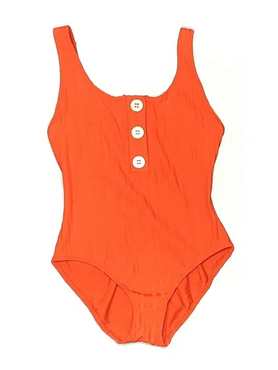 Pre-owned Solid & Striped One Piece Swimsuit In Orange
