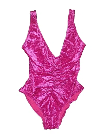 Pre-owned Solid & Striped One Piece Swimsuit In Pink