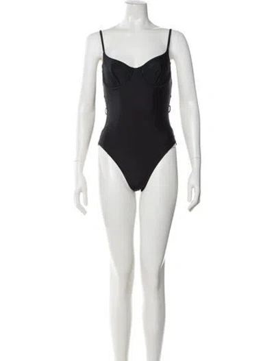 Pre-owned Solid & Striped One-piece W/ Tags In Black