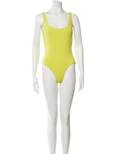 Pre-owned Solid & Striped One-piece W/ Tags In Green