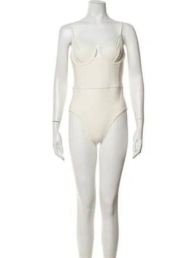 Pre-owned Solid & Striped One-piece W/ Tags In Neutrals