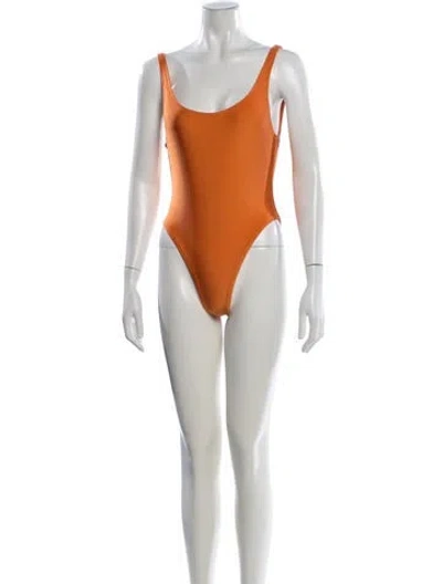 Pre-owned Solid & Striped One-piece W/ Tags In Orange