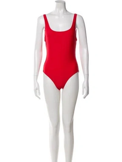 Pre-owned Solid & Striped One-piece W/ Tags In Red