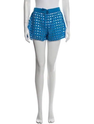 Pre-owned Solid & Striped Patterned Mini Shorts In Blue