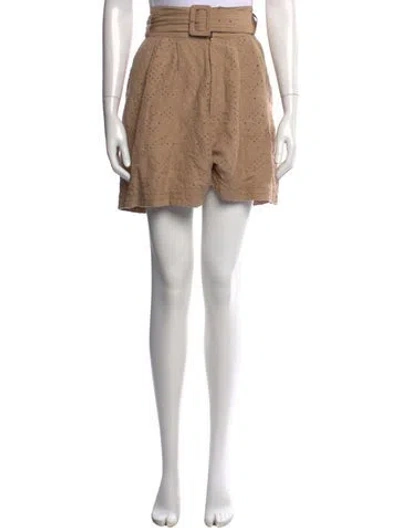 Pre-owned Solid & Striped Patterned Mini Shorts In Neutrals
