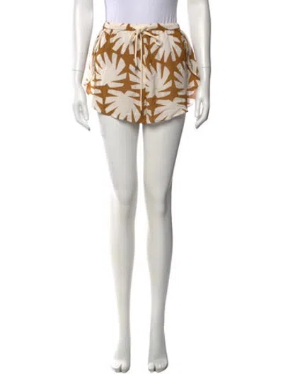 Pre-owned Solid & Striped Patterned Mini Shorts W/ Tags In Orange