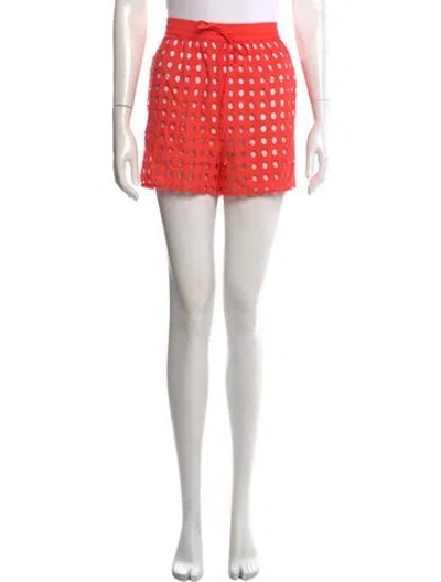 Pre-owned Solid & Striped Patterned Mini Shorts W/ Tags In Red