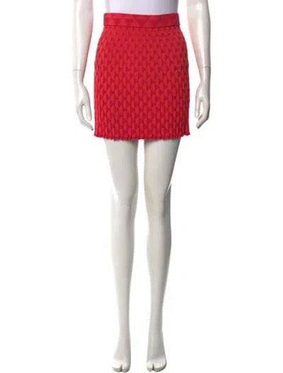 Pre-owned Solid & Striped Patterned Mini Skirt In Orange