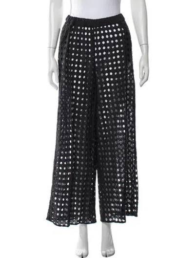 Pre-owned Solid & Striped Patterned Wide Leg Pants In Blue