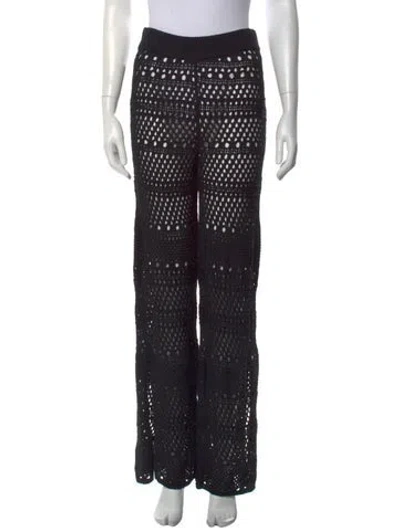 Pre-owned Solid & Striped Patterned Wide Leg Pants W/ Tags In Black