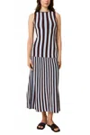 Solid & Striped The Lucerne Mixed Stripe Knit Dress In Brown