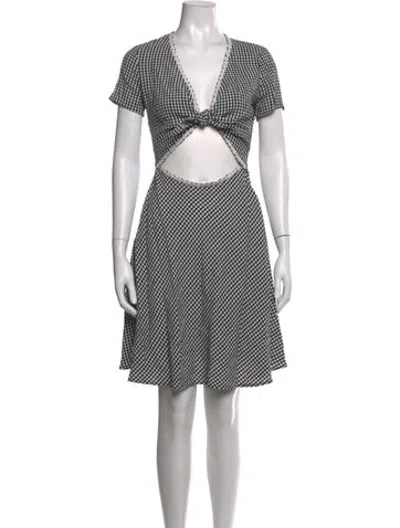 Pre-owned Solid & Striped Plaid Print Mini Dress In Black