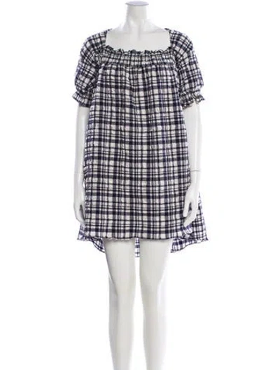 Pre-owned Solid & Striped Plaid Print Mini Dress In Multi