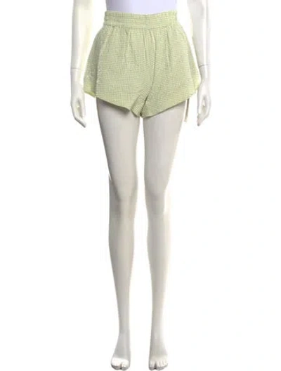 Pre-owned Solid & Striped Plaid Print Mini Shorts W/ Tags In Green