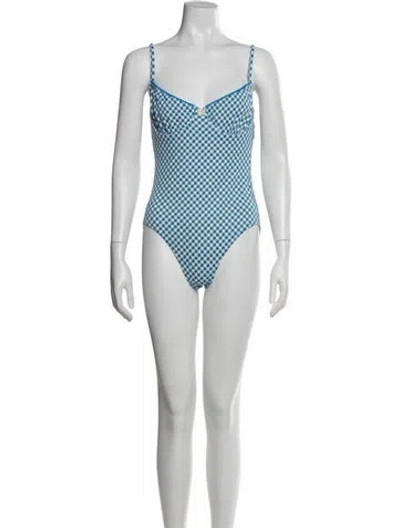 Pre-owned Solid & Striped Plaid Print One-piece W/ Tags In Multi