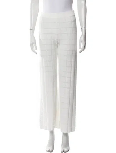 Pre-owned Solid & Striped Plaid Print Sweatpants W/ Tags In White