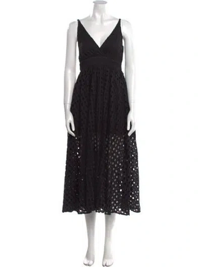 Pre-owned Solid & Striped Polka Dot Print Long Dress In Black