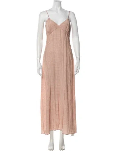 Pre-owned Solid & Striped Polka Dot Print Long Dress In Pink