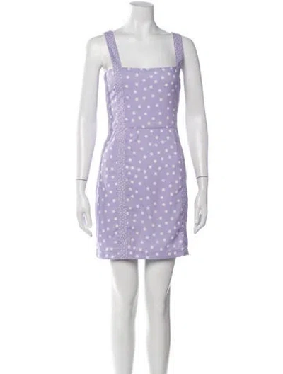 Pre-owned Solid & Striped Polka Dot Print Mini Dress In Neutrals/purple