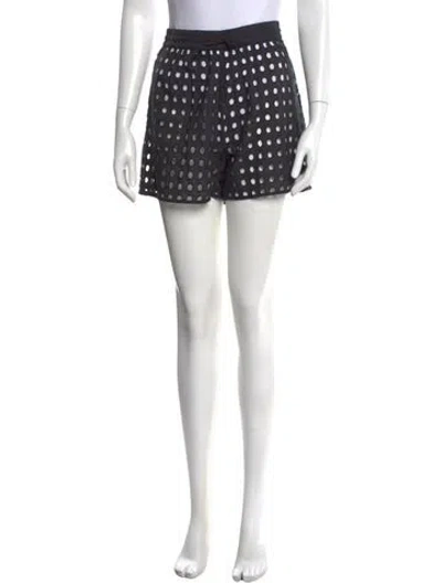 Pre-owned Solid & Striped Polka Dot Print Mini Shorts In Black