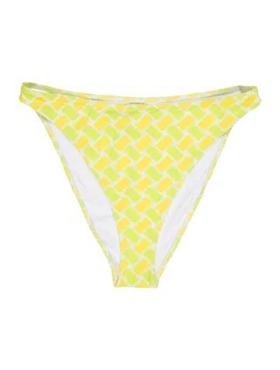 Pre-owned Solid & Striped Printed Bottoms W/ Tags In Yellow