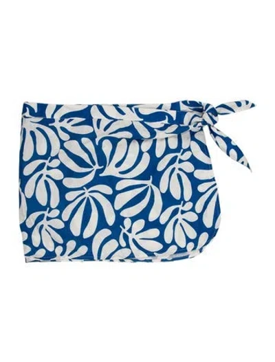 Pre-owned Solid & Striped Printed Cover-up In Blue