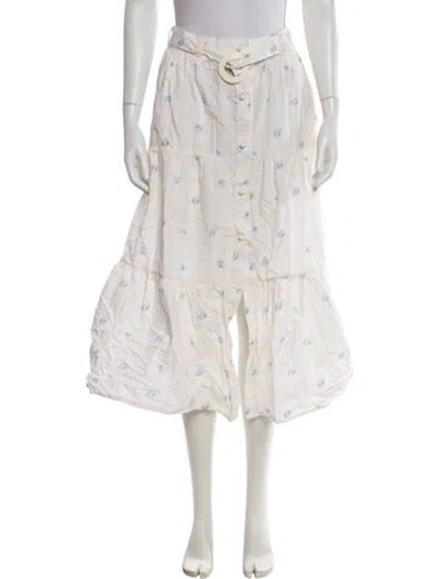 Pre-owned Solid & Striped Printed Midi Length Skirt In Multi