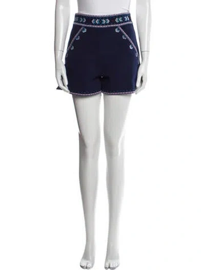 Pre-owned Solid & Striped Printed Mini Shorts In Blue