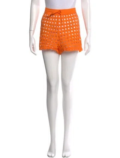 Pre-owned Solid & Striped Printed Mini Shorts In Orange