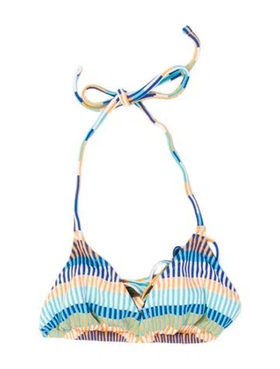 Pre-owned Solid & Striped Printed Top In Multi