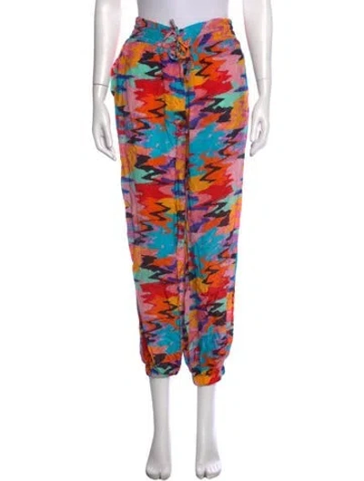 Pre-owned Solid & Striped Printed Wide Leg Pants In Multi