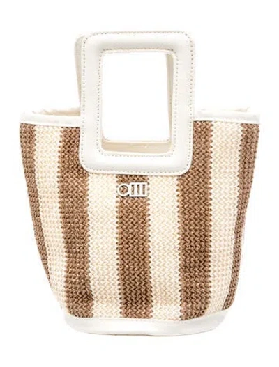 Pre-owned Solid & Striped Raffia Minaudière In Black