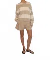 Solid & Striped Reva V-neck Long Sleeve Pullover In Camel Stripe In Neutral