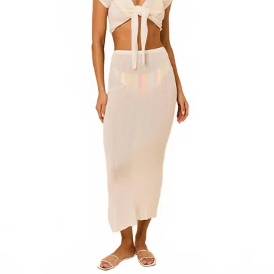 Solid & Striped Rianne Midi Skirt In Optic White In Neutral