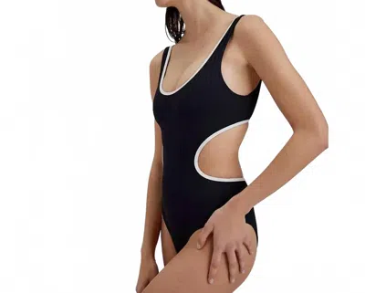 Solid & Striped Sarah Ribbed One Piece In Blackout