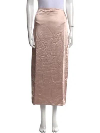 Pre-owned Solid & Striped Satin Midi Length Skirt In Neutral