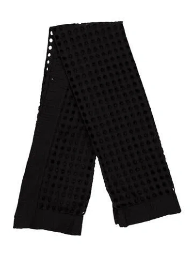 Pre-owned Solid & Striped Scarf In Black