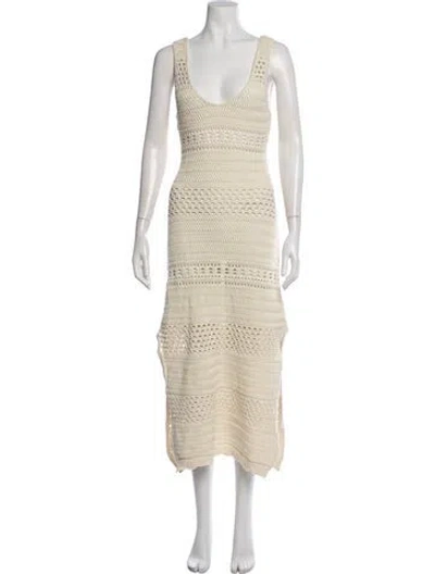 Pre-owned Solid & Striped Scoop Neck Long Dress In Neutrals