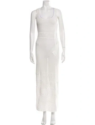 Pre-owned Solid & Striped Scoop Neck Long Dress In Neutrals