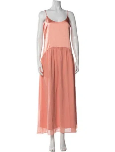 Pre-owned Solid & Striped Scoop Neck Long Dress W/ Tags In Orange