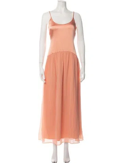 Pre-owned Solid & Striped Scoop Neck Long Dress W/ Tags In Pink