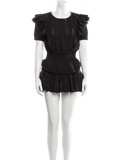 Pre-owned Solid & Striped Scoop Neck Mini Dress In Black