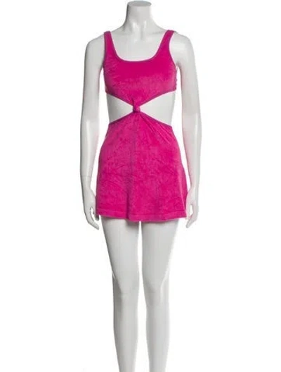 Pre-owned Solid & Striped Scoop Neck Mini Dress In Pink